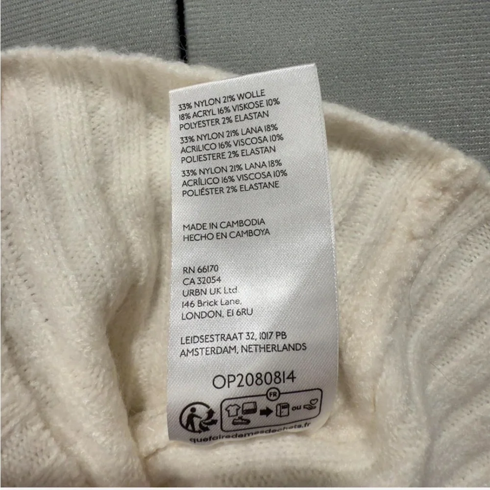 Anthropologie Tessa Off-The-Shoulder Puff-Sleeve Sweater Ivory Knit Plus Size - Picture 11 of 11